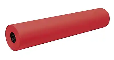 Front. Decorol - Flame Retardant Paper Roll, 36" x 1,000' - Festive Red.