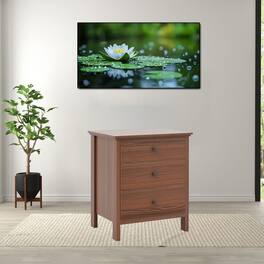 Hivvago - Stylish Wooden Bedside Unit with Three Storage Drawers - Walnut