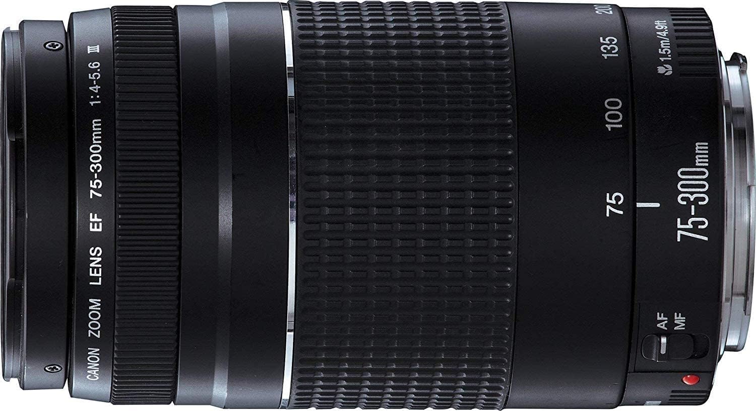 Canon Zoom Lens EF 75-300mm 1:4-5.6 III

200 135 100 75

1.5m/4.9ft

75-300mm AF MF