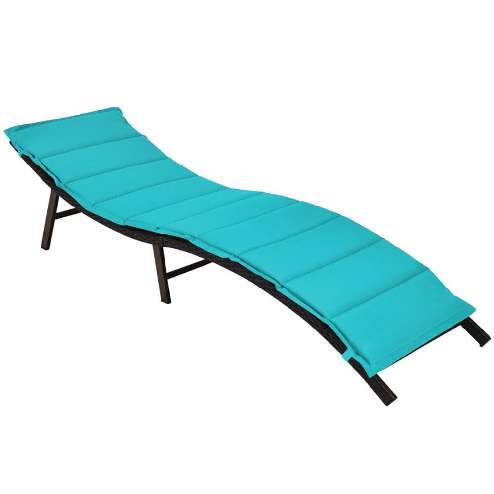 Alt View 1. Kadyn - Outdoor Chaise Lounge Chair, 2Pcs Folding Patio Lounger Chair-Turquoise, Portable Recliner for Lawn Garden Beach Yard - Blue.