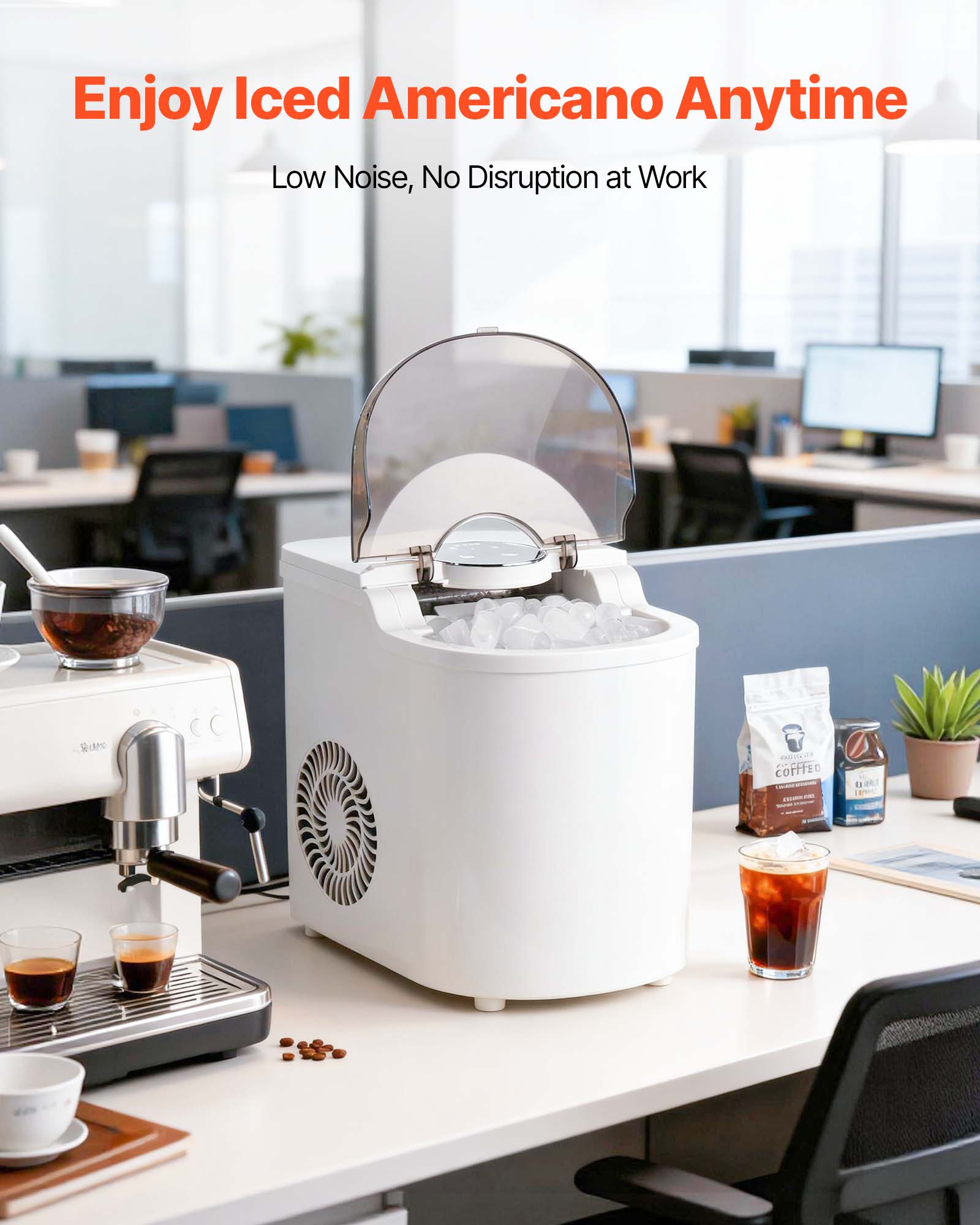 Enjoy Iced Americano Anytime  
Low Noise, No Disruption at Work
