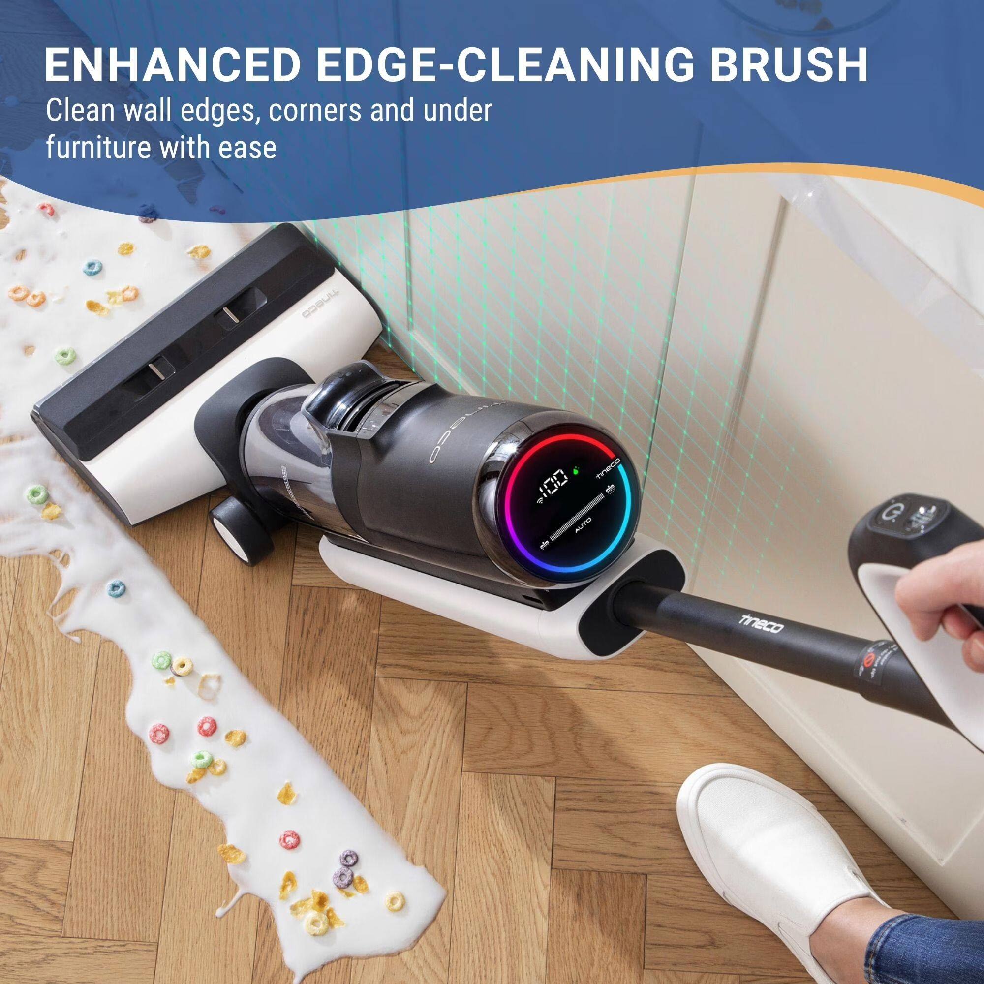 ENHANCED EDGE-CLEANING BRUSH  
Clean wall edges, corners and under furniture with ease