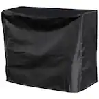 Front. Sunnydaze - 2 ft Weather-Resistant PVC Firewood Log Rack Cover - Black.