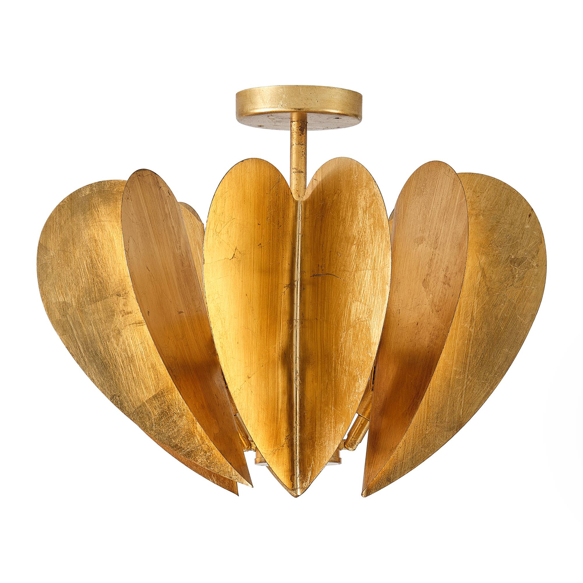 Alt View 1. Parrot Uncle - 19.3 in. 6-Light Gold Semi-Flush Mount Ceiling Light - Gold.