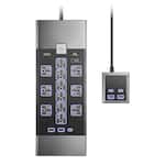 Rocketfish™ - 12-Outlet 5,280 Joules Surge Protector with USB and USB-C - Black