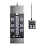 Rocketfish™ - 12-Outlet 5,280 Joules Surge Protector with USB and USB-C - Black