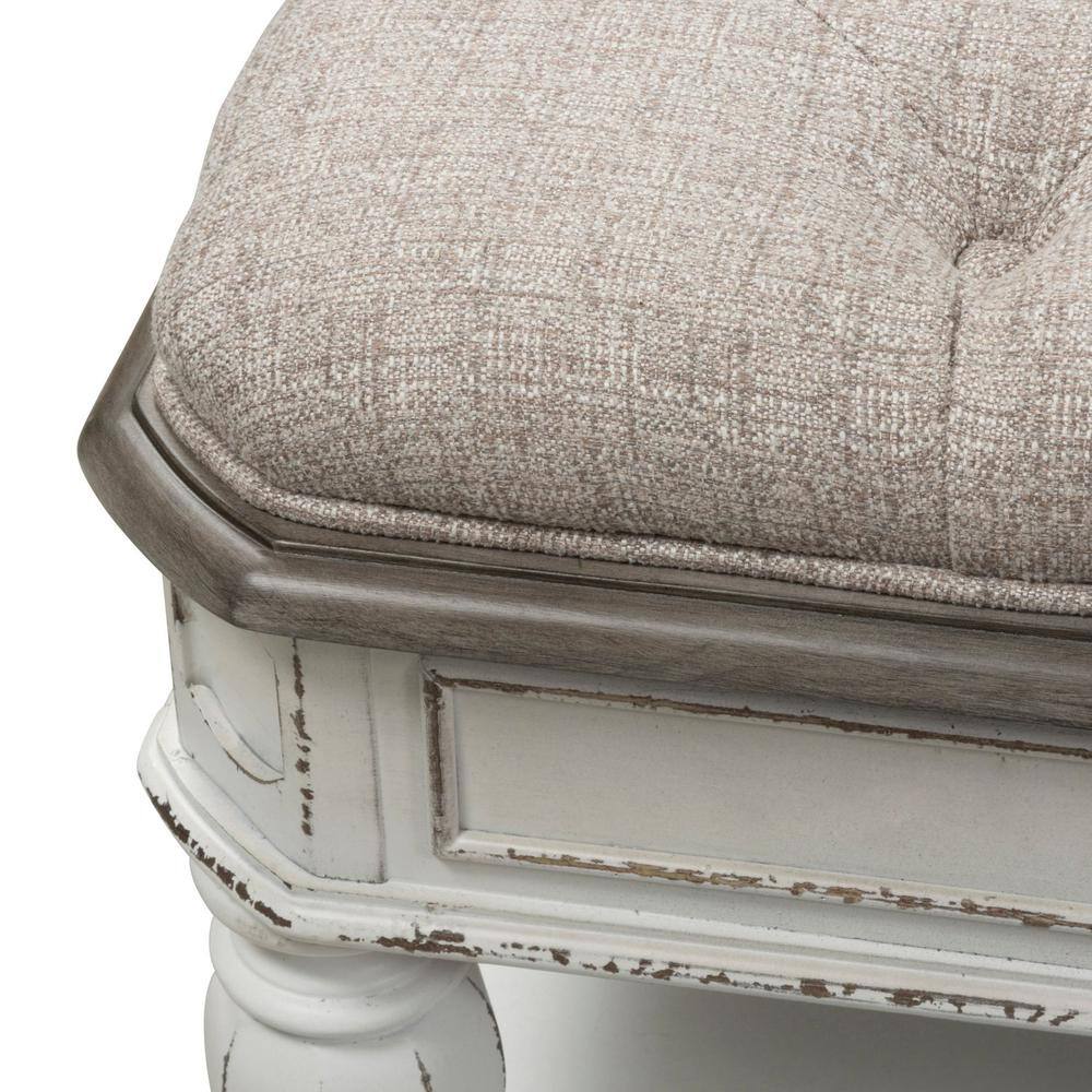 Alt View 4. Liberty Furniture Industries - Magnolia Manor Bed Bench in Antique White - White.
