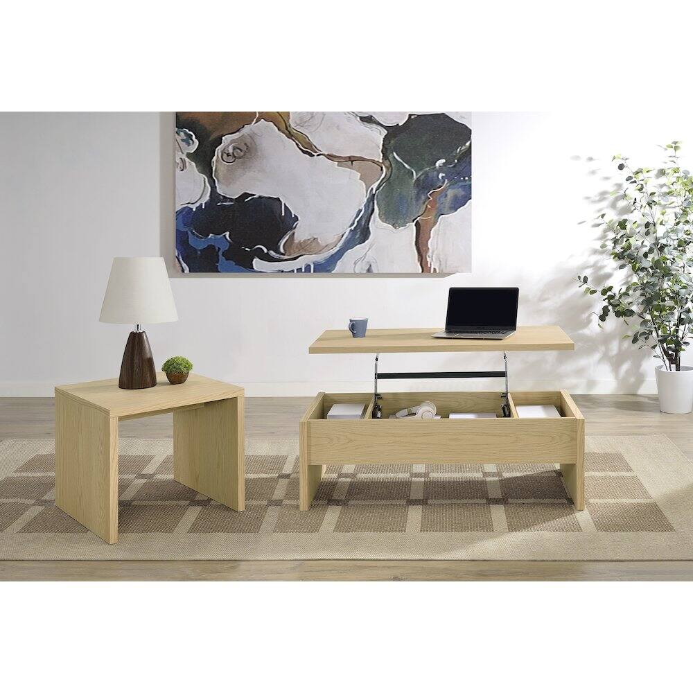 Alt View 8. Coaster Co. of America - Canoga Engineered Wood Lift Top Coffee Table Light Oak - Light Oak.