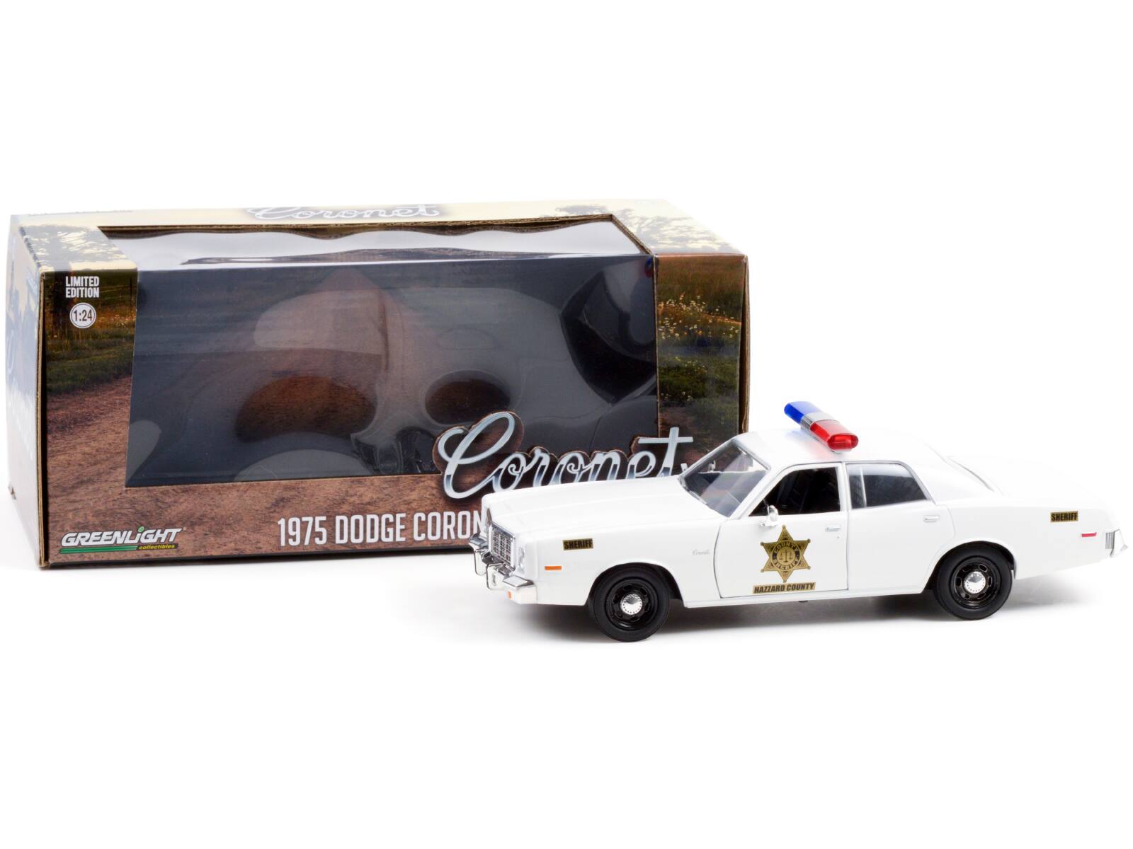 LIMITED EDITION 1:24  
GREENLIGHT  
1975 DODGE CORONET  
SHERIFF  
HAZARD COUNTY
