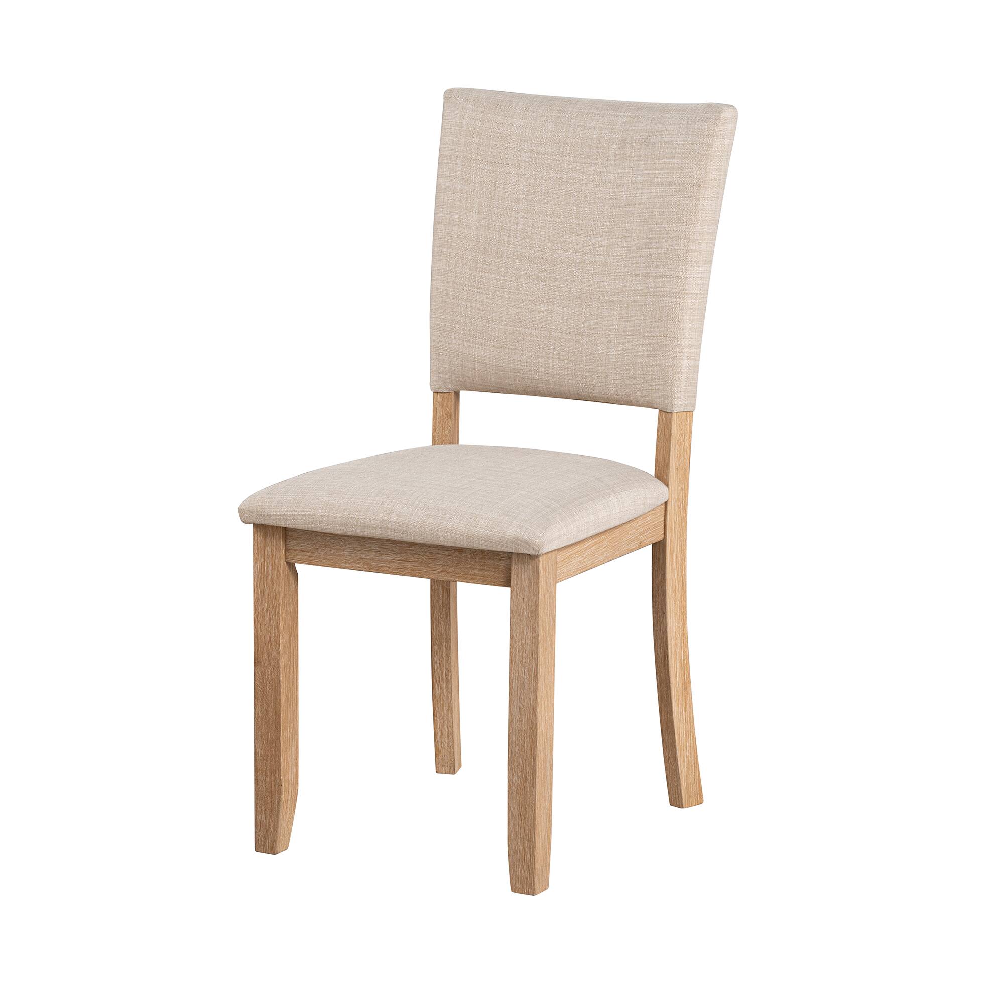 Alt View 1. Vaczon - Transitional Upholstered Dining Chair, Fabric Seat & Back, Padded Cushioned Accent Chair for Kitchen Dining Room - Natural.