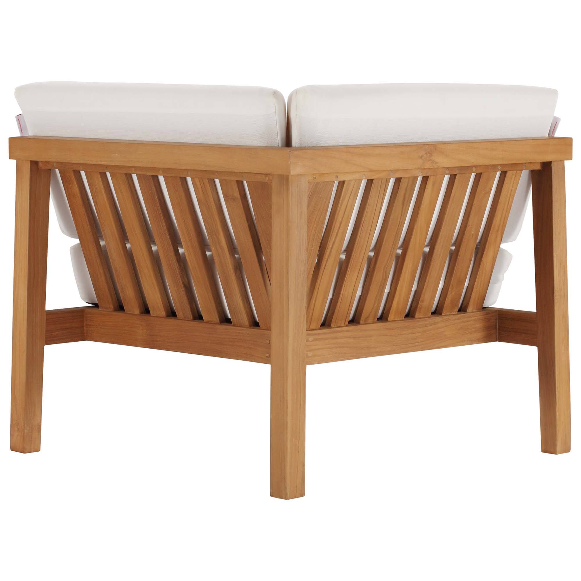 Alt View 2. Modway - Bayport Outdoor Patio Teak Wood Corner Chair by Modway - Natural White.