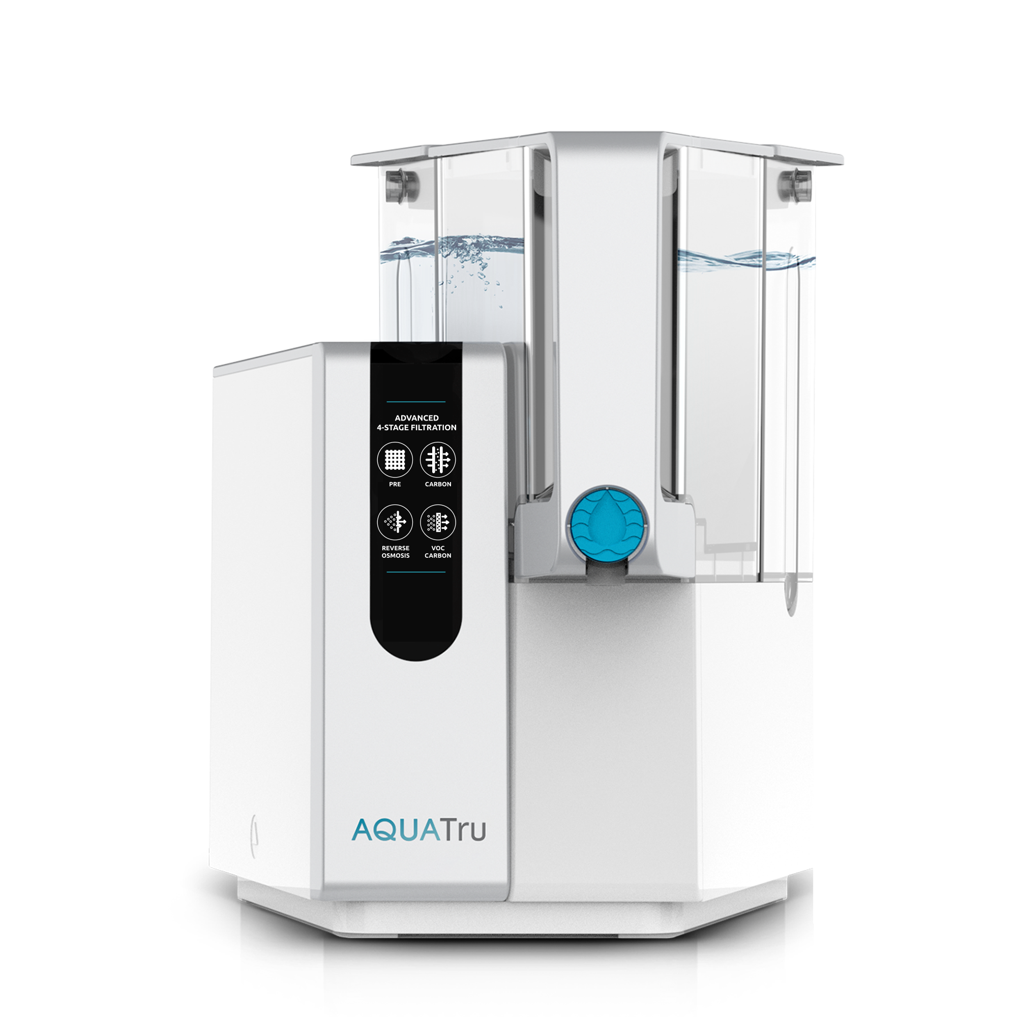 ADVANCED 4-STATE FILTRATION  
- PRE  
- CARBON  
- REVERSE OSMOSIS  
- VOC CARBON  

AQUATRU