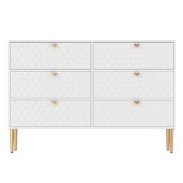 Boyel Living - Modern Indoor Accent Storage Cabinet with 6 Drawers - White