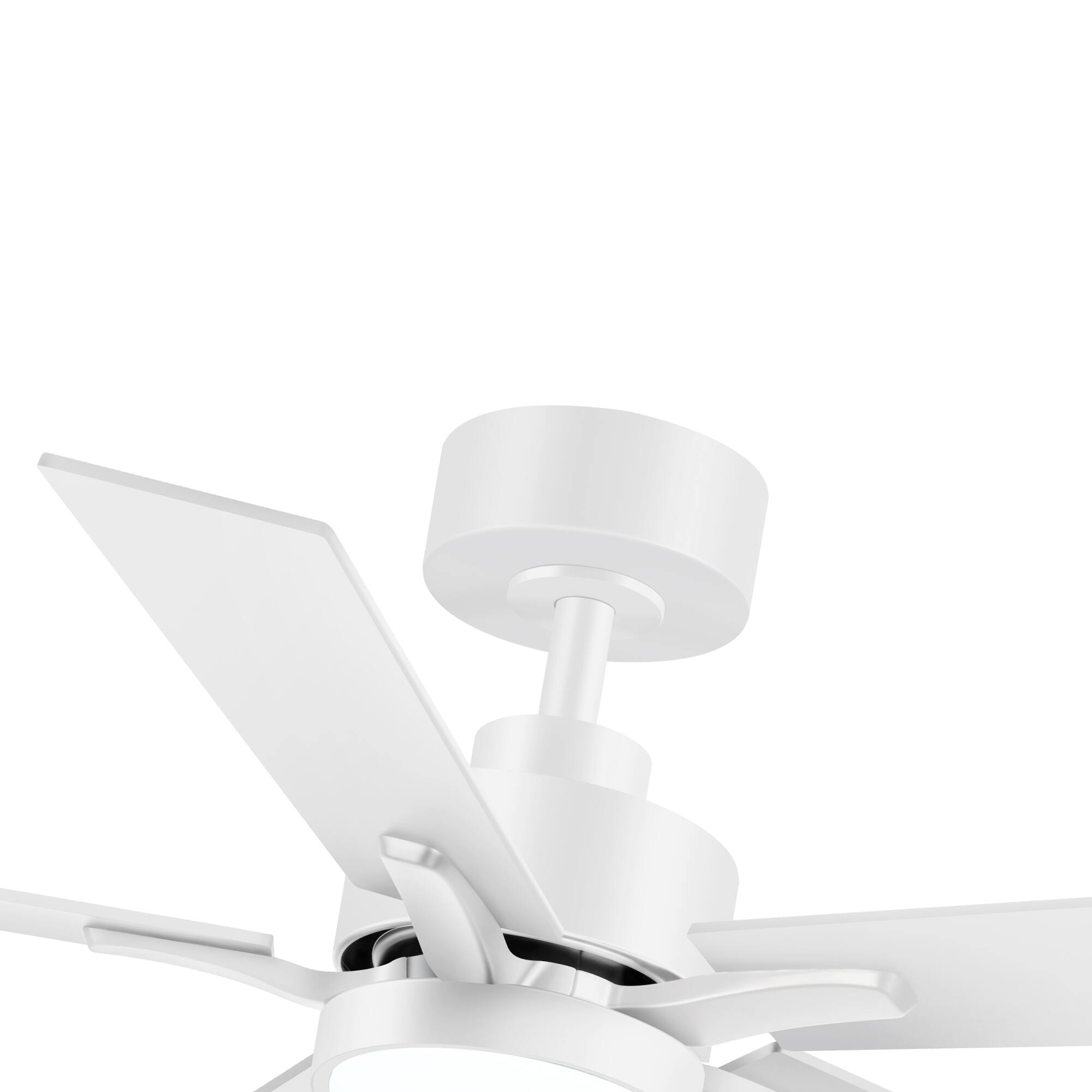 Alt View 6. Breezary - 42-in Integrated LED Ceiling Fan with Remote, 3-Color Light, 5 Blades, Reversible DC Motor - Matte White.