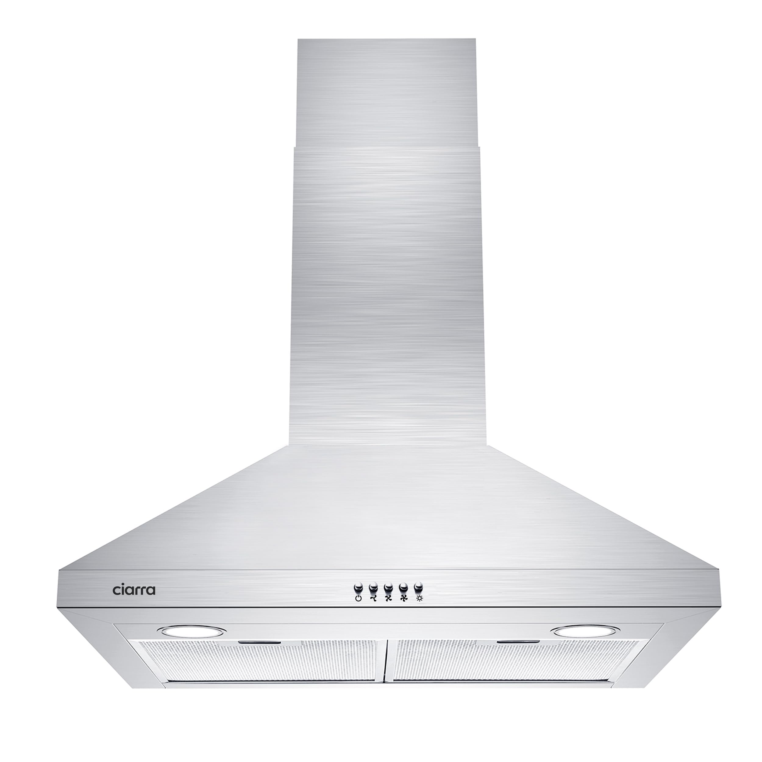 Front. Jeremy Cass - 30 in. Wall-Mounted 450 CFM Convertible Range Hood - Silver.