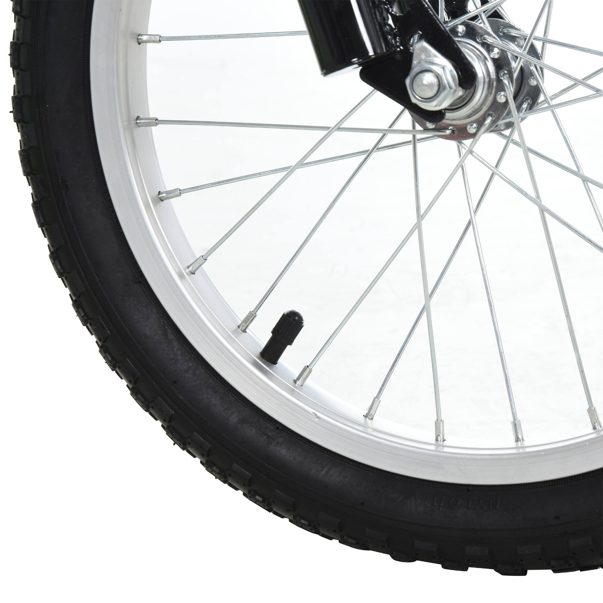 Angle. TinyHomie - Teens Kick Scooter Adjustable Handlebar Ride On Toy for 5+ with 16in Front and 12in Rear Dual Brakes Inflatable Wheels - Green.