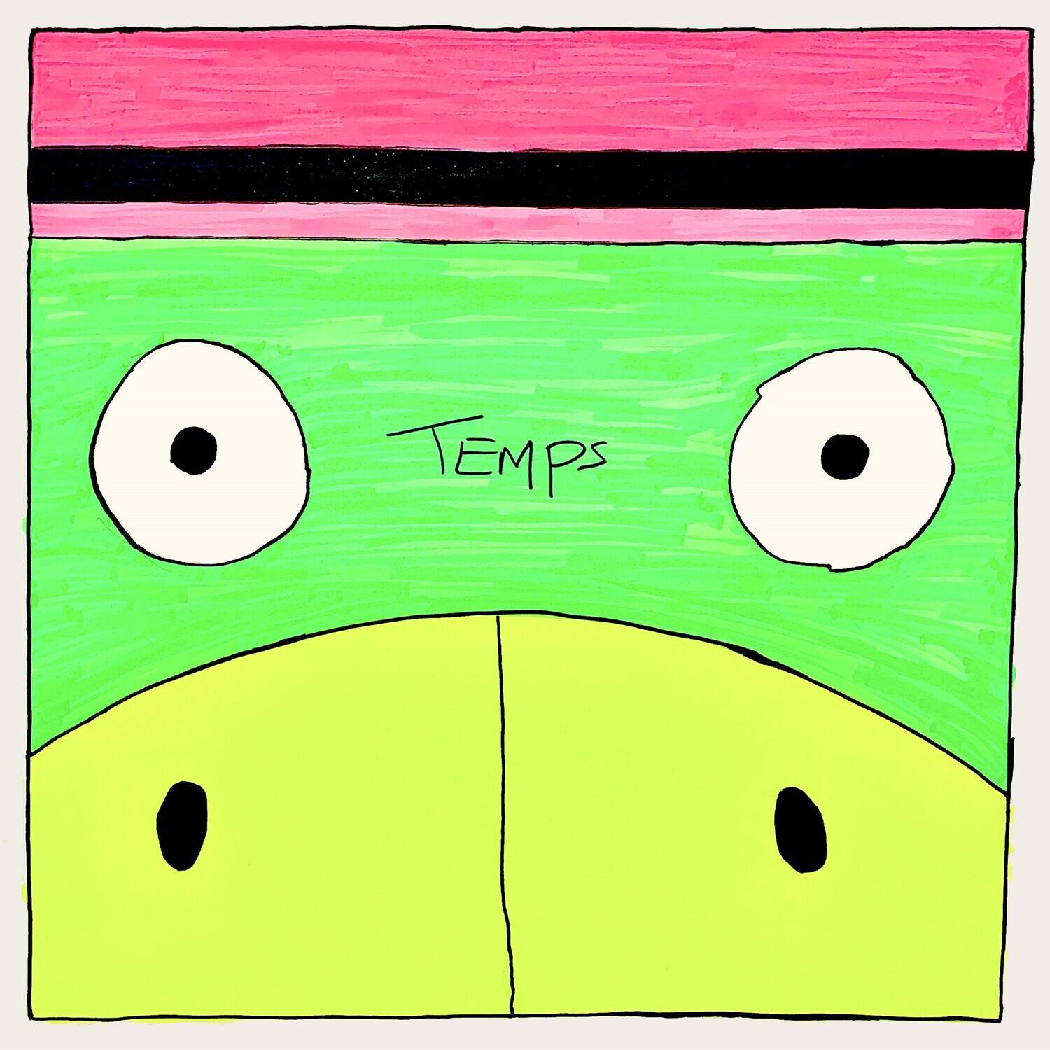 Front. The Temps - PARTY GATOR PURGATORY - Fluorescent Pink & Green   - VINYL LP.