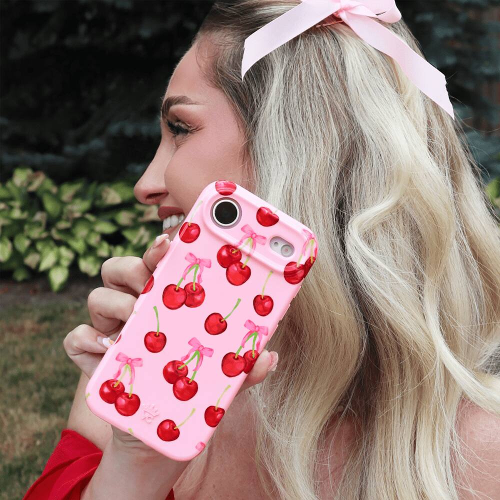 Alt View 6. VELVET CAVIAR - Velvet Caviar iPhone Air MagSafe Phone Case - Sweet Cherry - Cherry.