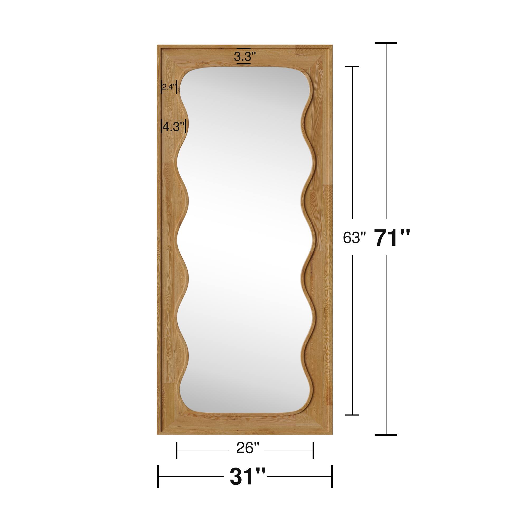3.3" 24" 4.3"  
63" 71"  
26" 31"