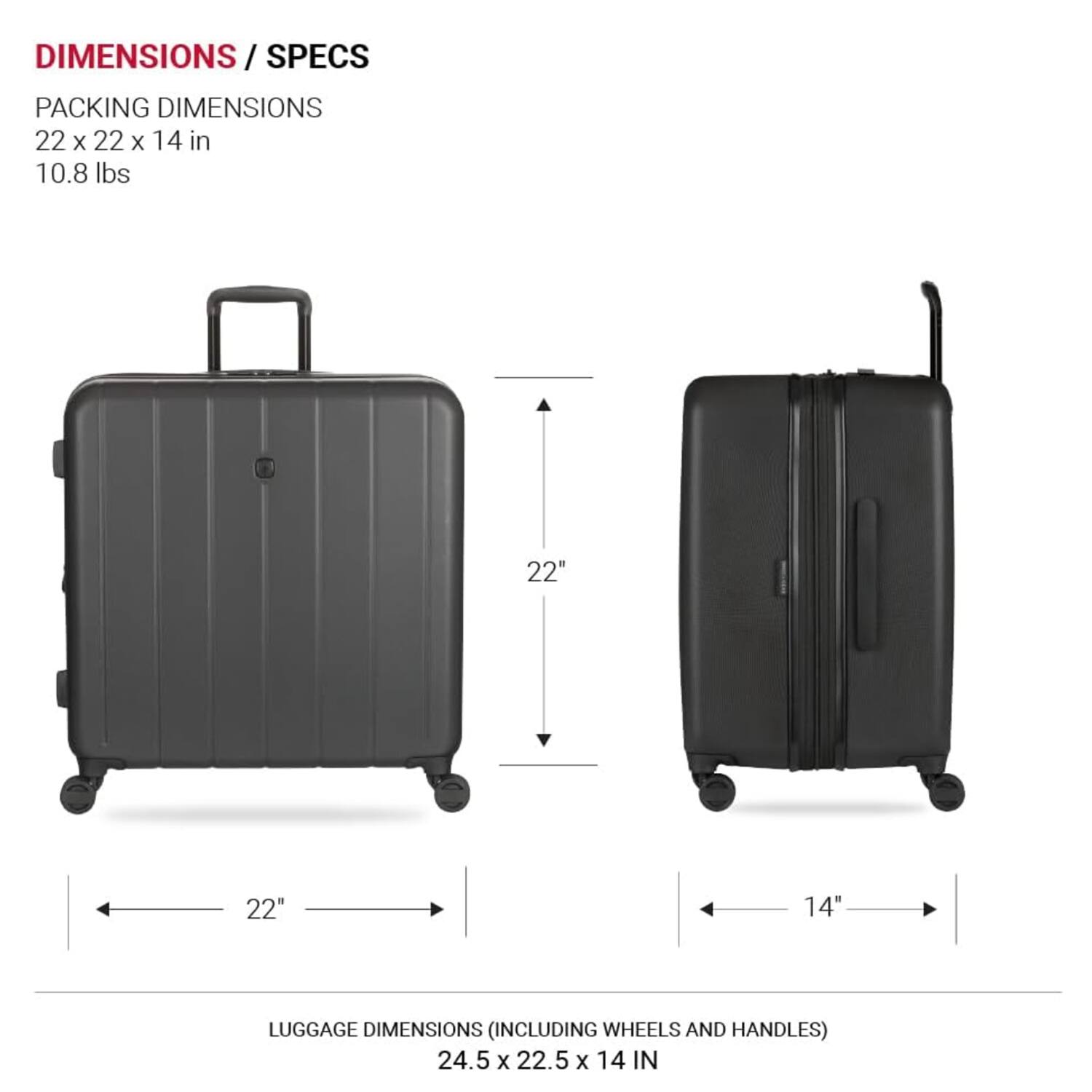 SwissGear WANDERLUST 3 PIECE SPINNER 3 PIECE SET (19/19/25) SA8092