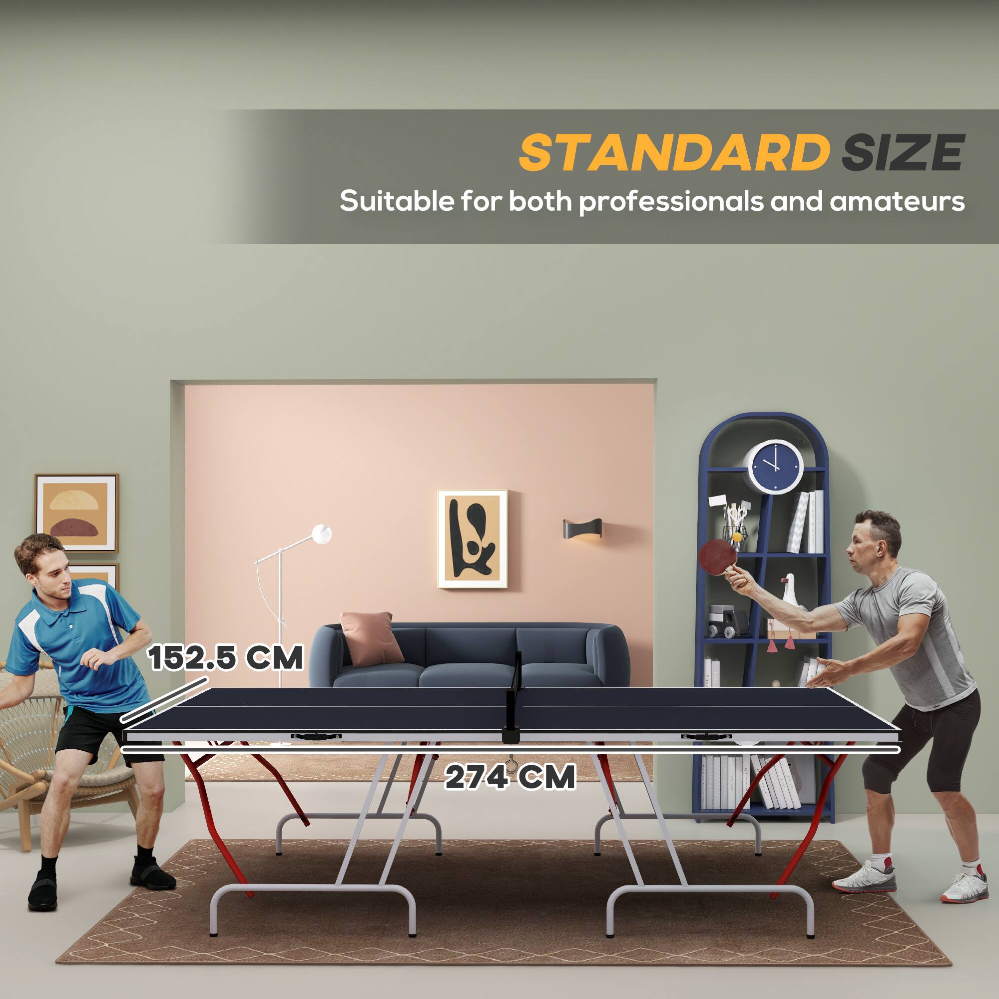 STANDARD SIZE Suitable for both professionals and amateurs 152.5 CM 274 CM