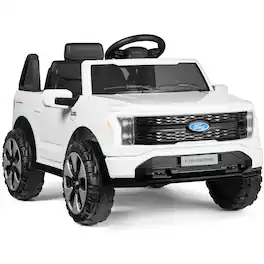 Best Choice Products - Kids 12V Ride On Car Officially Licensed Ford Lightning Truck w/ Remote, LED Lights - White