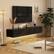 Left. Famapy - Famapy Wall - Mounted TV Stand with Hidden Drawers High Gloss Finish TV Console - Black.