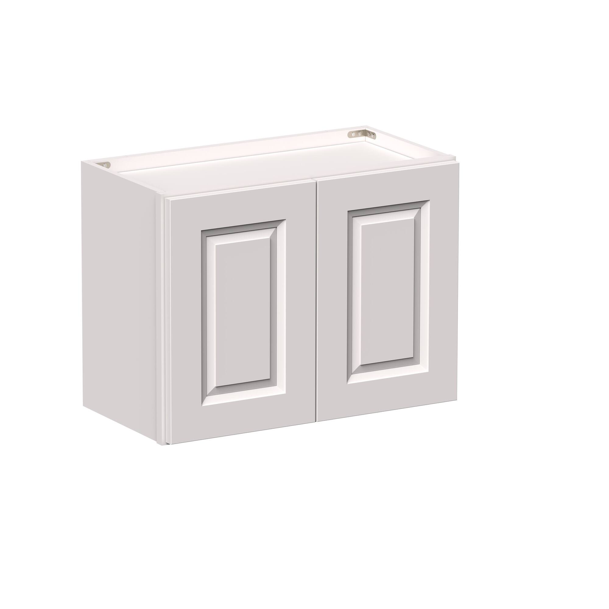 Angle. Boyel Living - 24-in W x 18-in H x 12-in D Shaker RTA Kitchen Wall Cabinet with Soft-Close Doors - Glacier White.