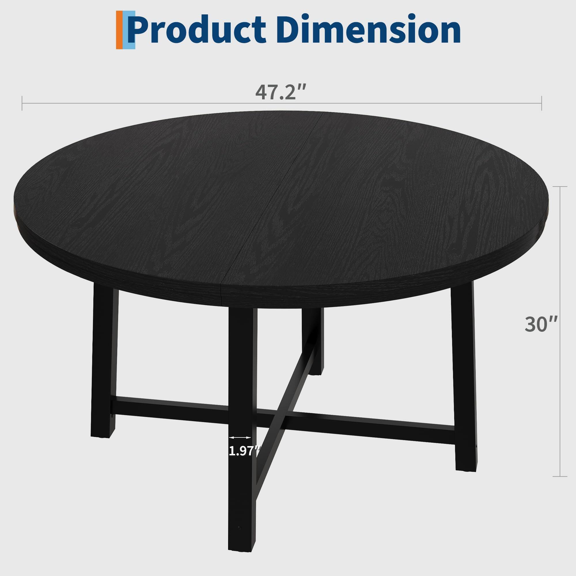 Product Dimension

47.2" (diameter)

30" (width)

1.97" (height)