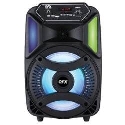 QFX - Portable Bluetooth Rechargeable Speaker with LED Party Lights and Remote Control - Black - Front_Zoom