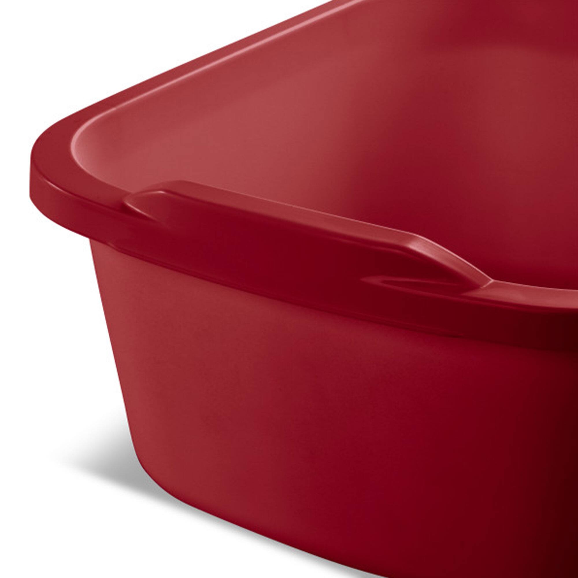 Alt View 5. Sterilite - Sterilite Large Multi-Function Home 12-Qt Sink Dish Washing Pan, Red (8 Pack) - Red.