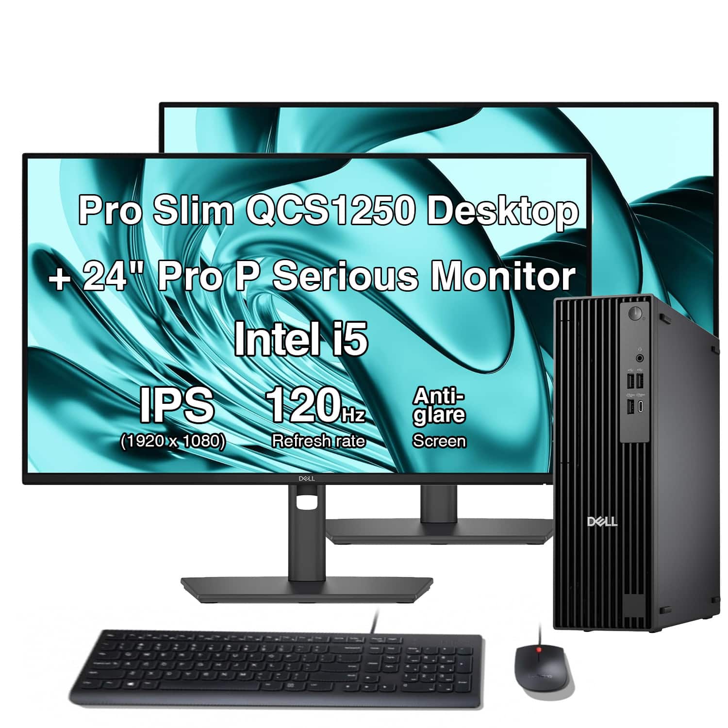 "Dell - Upgraded - Pro Slim QCS1250 Mini Desktop (i5-14500, 32GB, 1TB SSD, Intel UHD 770, Win 11 Pro) With 24"" monitor,2 Pack - Black" price history on PriceWatchPro