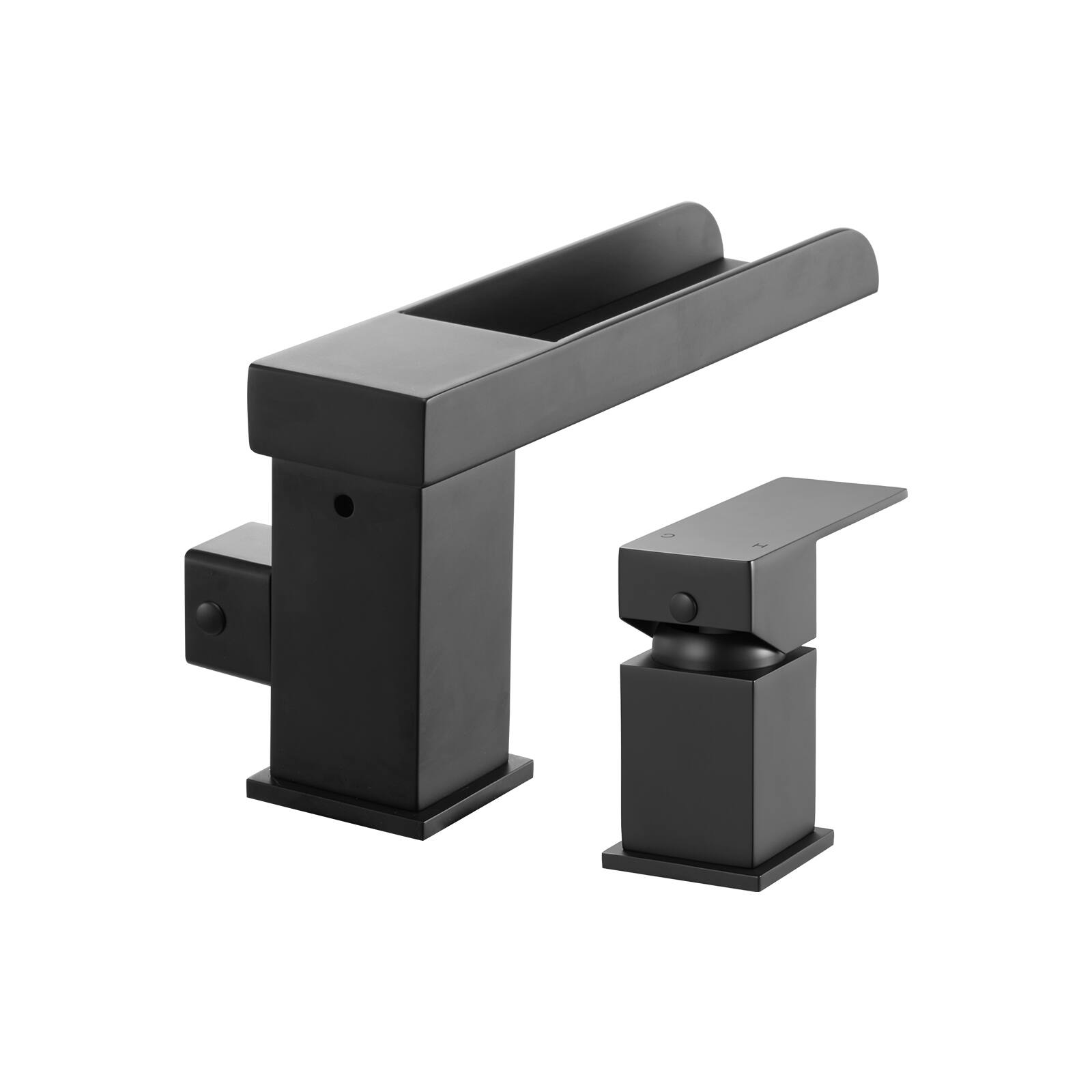 Alt View 5. VEVOR - Roman Tub Faucet, 3 Hole Waterfall Bathtub Faucet, Widespread Roman Tub Faucets with Shower Head & 1 Handle - Black.