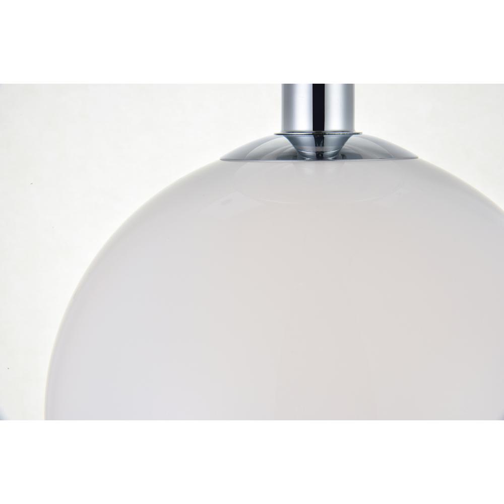 Alt View 1. Living District - Baxter 1 Light Chrome Flush Mount With Frosted White Glass - Chrome And Frosted White.