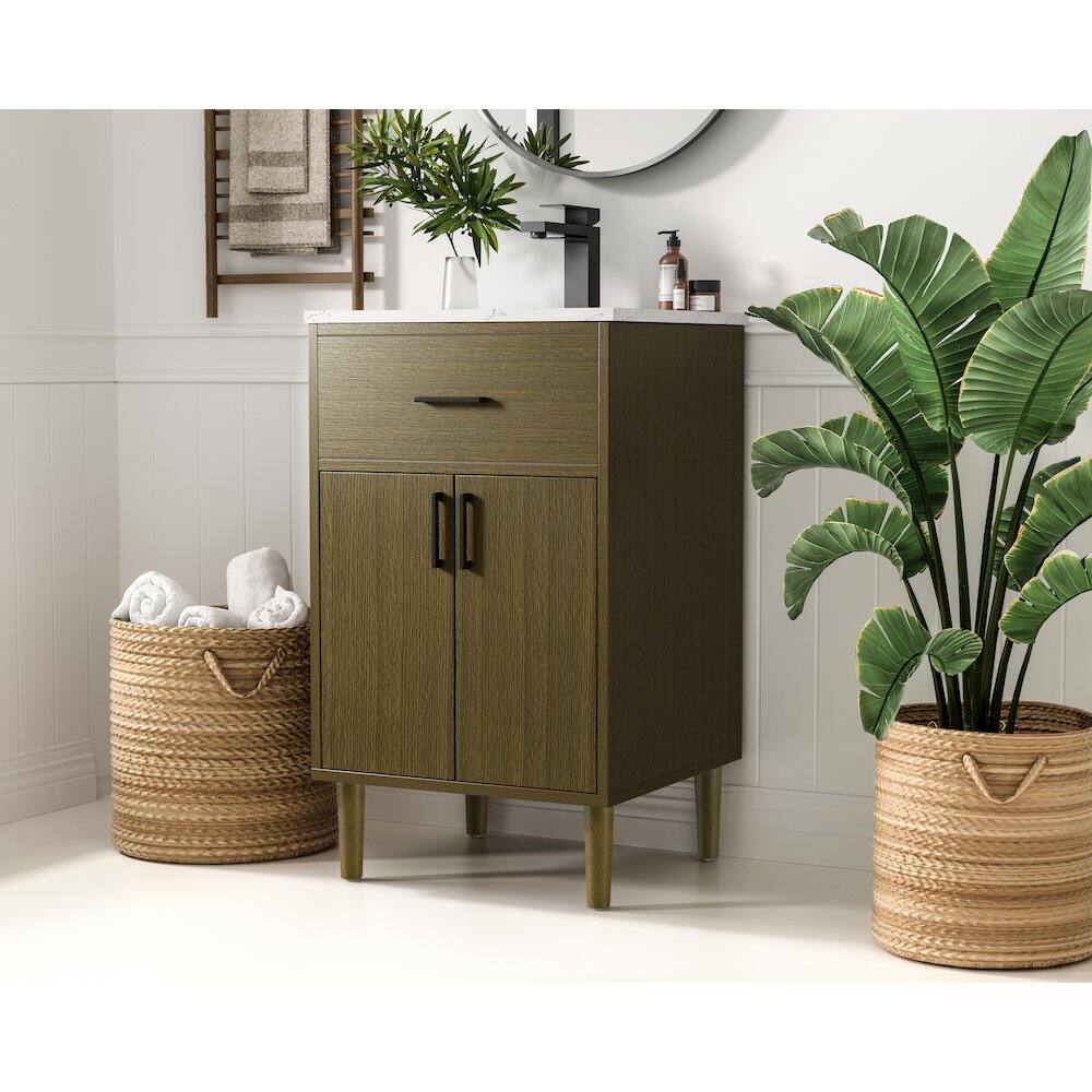 Alt View 8. Elegant Kitchen and Bath - Chandler 20 Inch Single Bathroom Vanity In Chestnut Brown - Chestnut Brown.