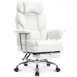 Neo Chair - Big and Tall Office Chair Gaming Computer Chair High Back Heavy Duty Desk Chair with Lumbar Support - White