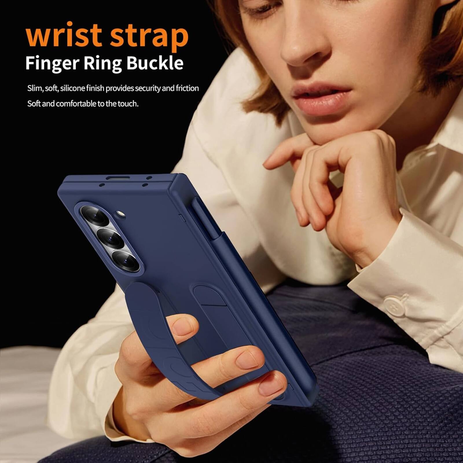 wrist strap Finger Ring Buckle Slim, soft, silicone finish provides security and friction Soft and comfortable to the touch.