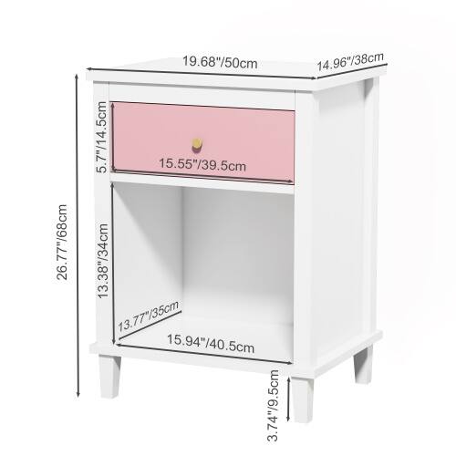 26.77"/68cm  
19.68"/50cm  
5.7"/14.5cm  
15.55"/39.5cm  
13.38"/34cm  
13.77"/35cm  
15.94"/40.5cm  
3.74"/9.5cm  
14.96"/38cm