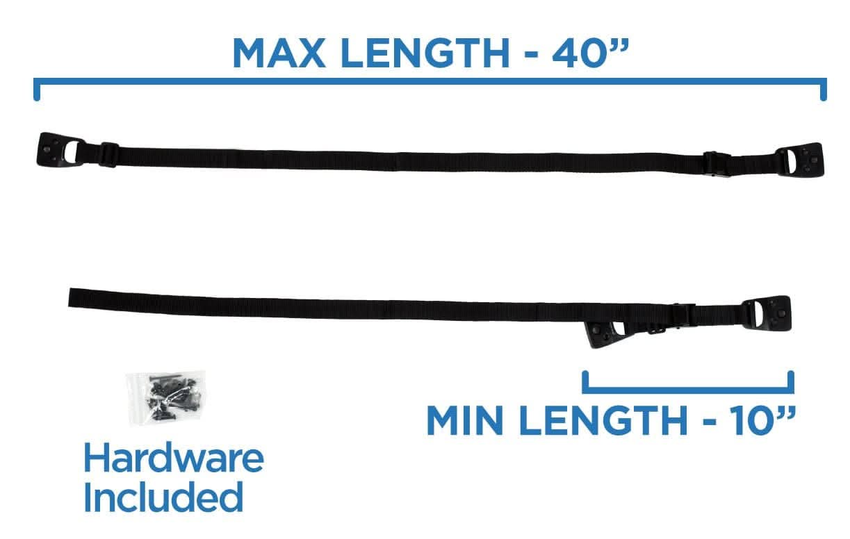 MAX LENGTH - 40"  
MIN LENGTH - 10"  
Hardware Included