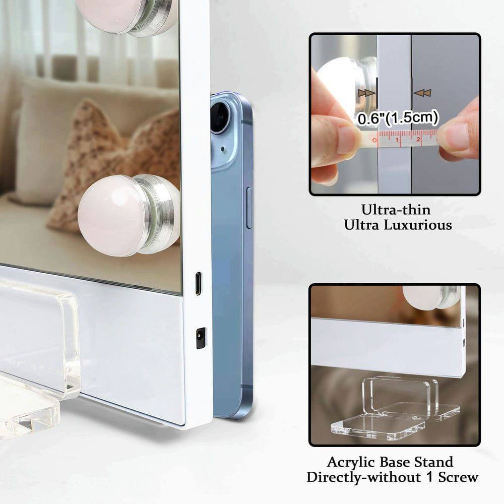 0.6" (1.5cm) - 1 2 O Ultra-thin Ultra Luxurious Acrylic Base Stand Directly-without 1 Screw