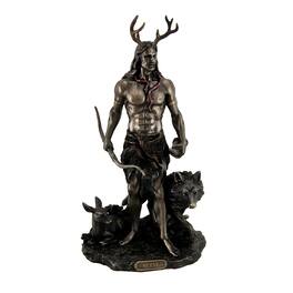Veronese Design - Herne the Spirit Hunter of Windsor Forest Standing With Deer and Wolf - Bronze