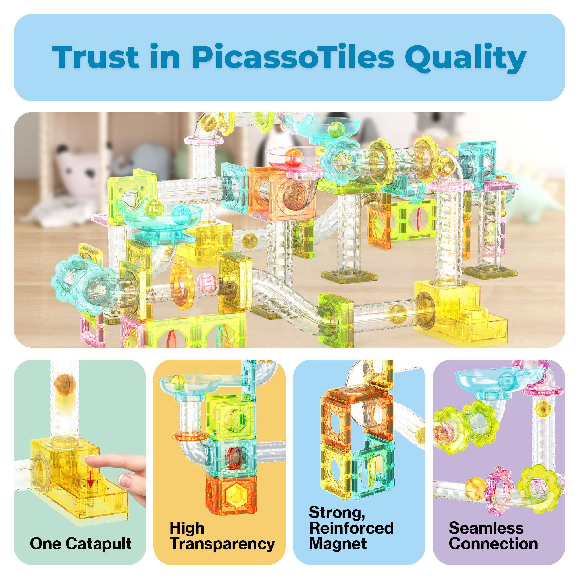 Trust in PicassoTiles Quality

One Catapult
High Transparency
Strong, Reinforced Magnet
Seamless Connection