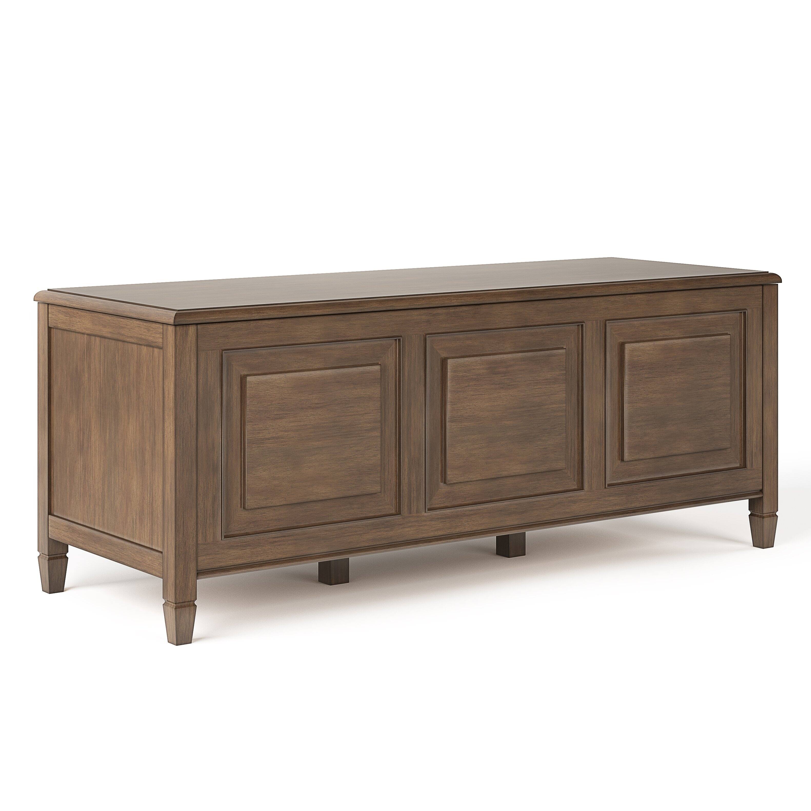 Alt View 1. Simpli Home - Connaught Solid Wood 51 inch Wide Storage Bench Trunk and 40 inch Wide Storage Cabinet in Rustic Natural Aged Brown - Natural Aged Brown.