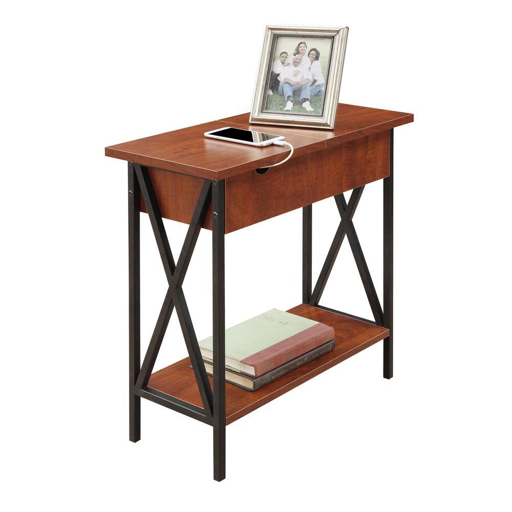 Back. Convenience Concepts - Tucson Electric Flip Top Table - Cherry/Black.