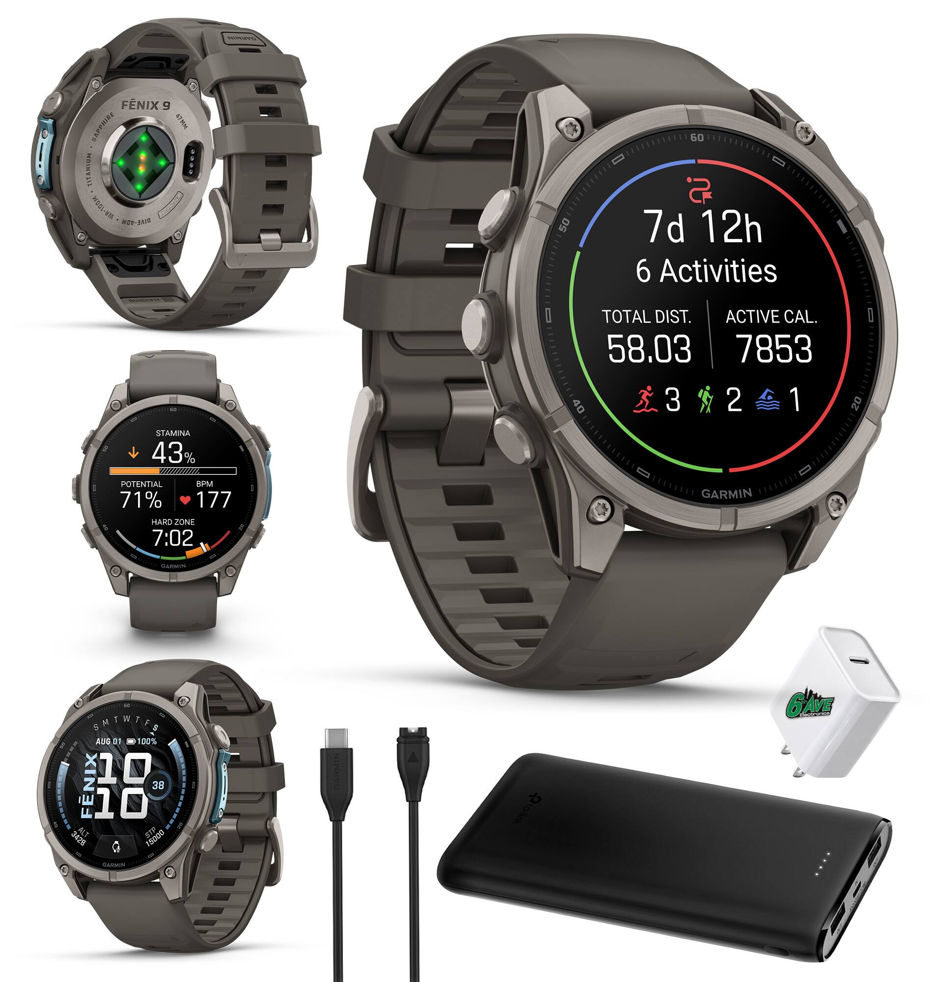 2197  
FNIX 9 HAPPHIRE WWW MUIBAUT MB.15.12  
STAMINA 43%  
60 2 50 7d 12h 6 Activities TOTAL DIST. ACTIVE CAL. 58.03 7853 40 3 2 1  
POTENTIAL BPM 71% 177 HARD ZONE 7:02  
GARMIN  
GARMIN  
ENTWTFS AUG 100% 10 38 3428 ALT FNIX 10 STP 15000 Saturol  
GAME company