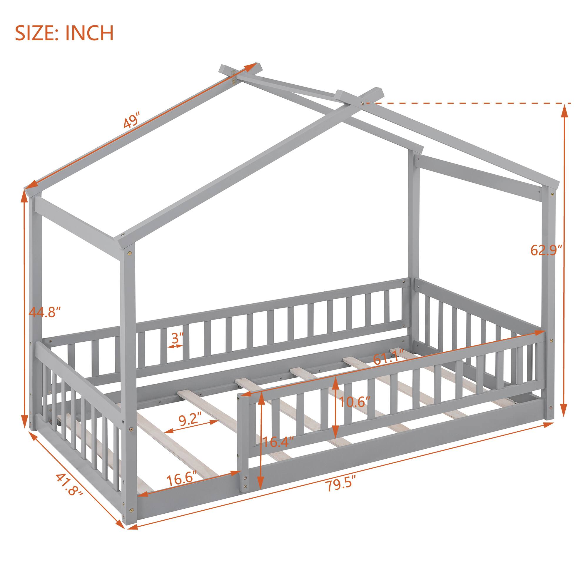 SIZE: INCH  
49" 62.9" 44.8" 3" 61.1" 41.8" 9.2" 16.6" 16.4" 10.6" 79.5"