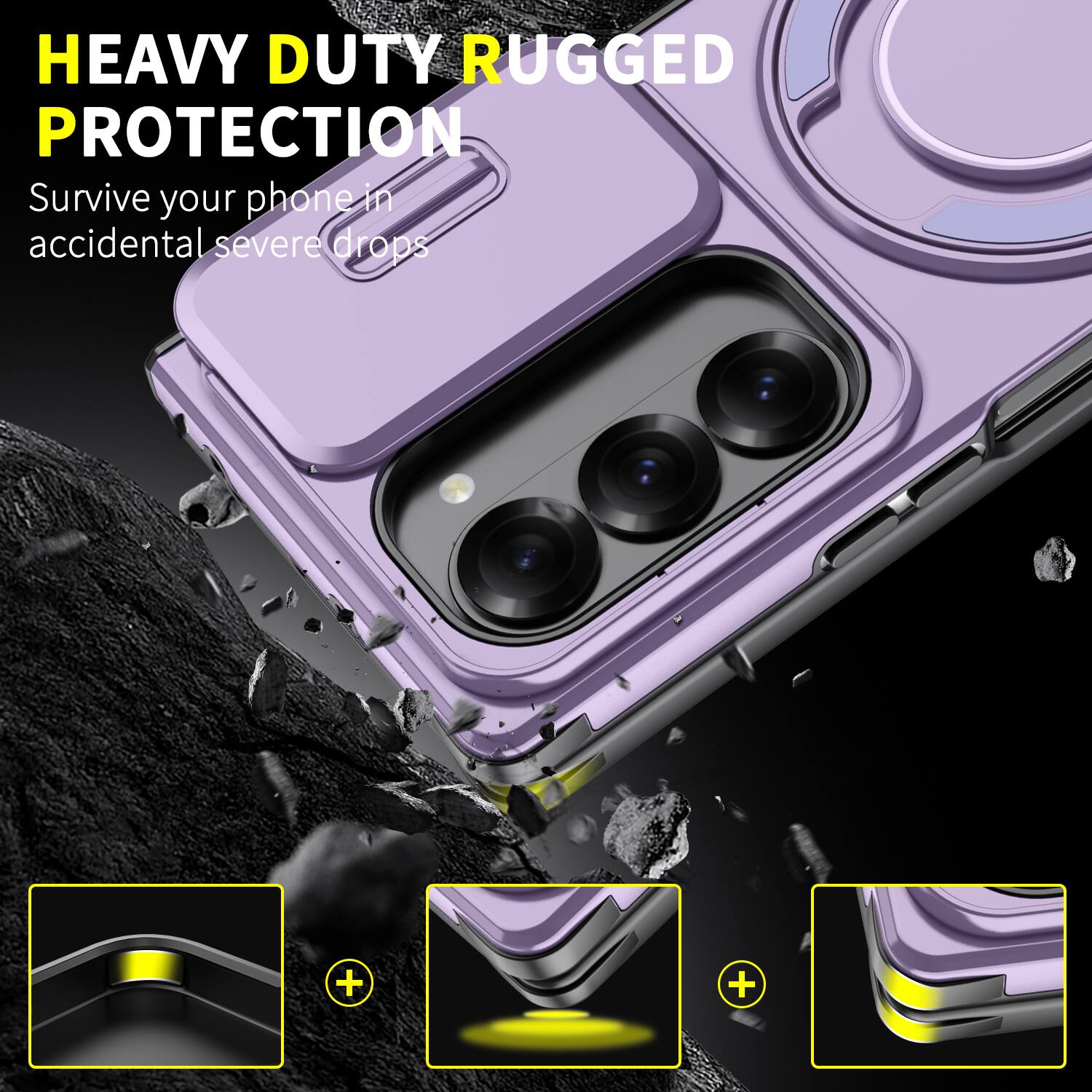 HEAVY DUTY RUGGED PROTECTION  
Survive your phone in accidental severe drops