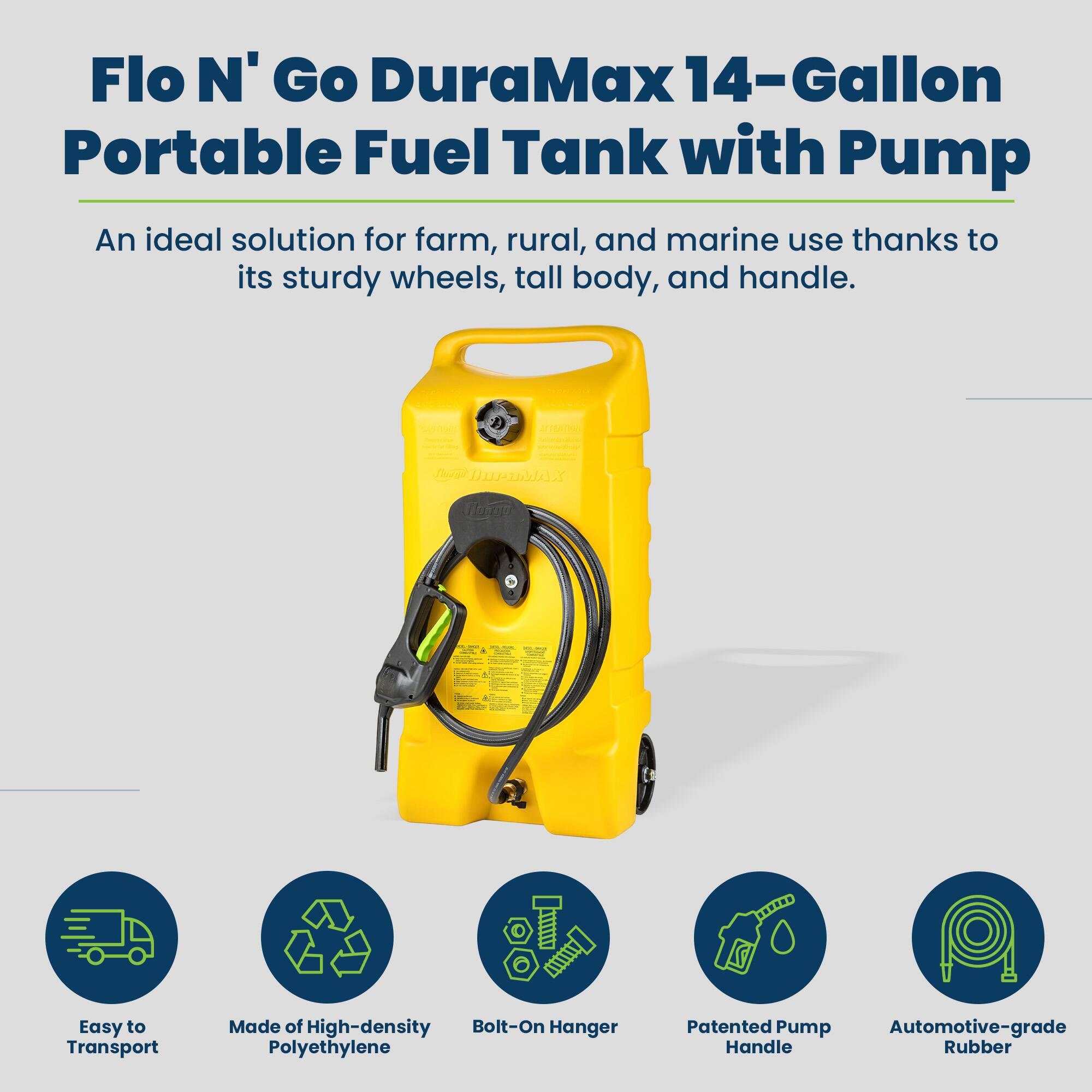 Scepter Flo N' Go Duramax 14 Gal Diesel Fuel Tank Container Caddy ...
