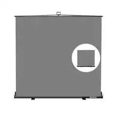 Front. RAUBAY - 6.6′ x 6.9′ Collapsible Grey Screen Backdrop Portable Retractable Panel Photo Background with Stand - Grey.