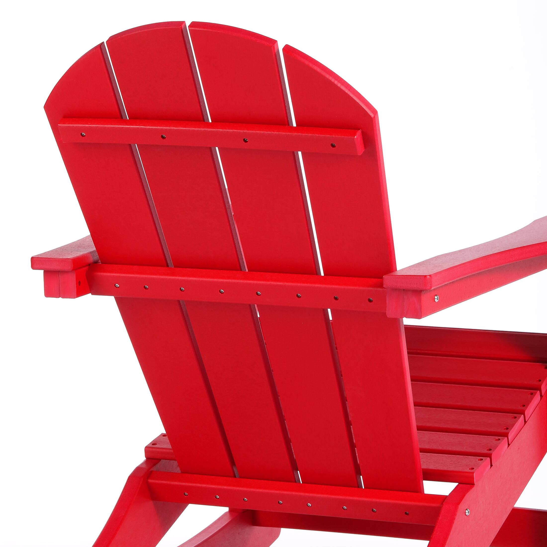 Alt View 6. WestinTrends - WestinTrends Malibu Outdoor / Patio Poly Adirondack rocking chair - Red.